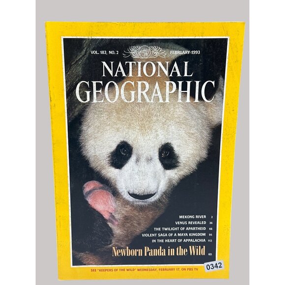 National Geographic February 1993 Issue - Newborn Panda Vol 183 NO 2 - Picture 2 of 2